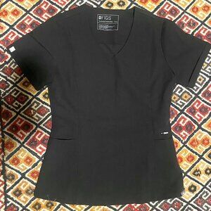 Figs Black Women's Casma Three-Pocket Scrub Top XXS